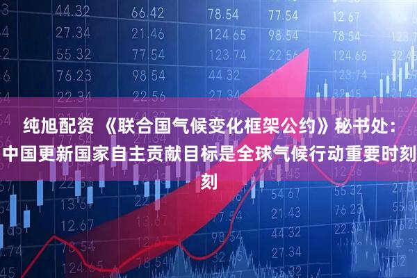 纯旭配资 《联合国气候变化框架公约》秘书处：中国更新国家自主贡献目标是全球气候行动重要时刻