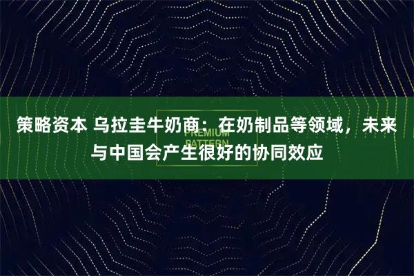 策略资本 乌拉圭牛奶商：在奶制品等领域，未来与中国会产生很好的协同效应